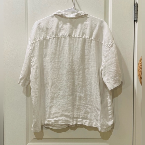 H&M White Linen Button-Up Shirt - Picture 2 of 2
